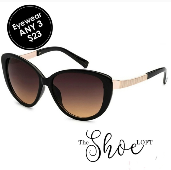 Black Wide Cat Eye Sunglasses